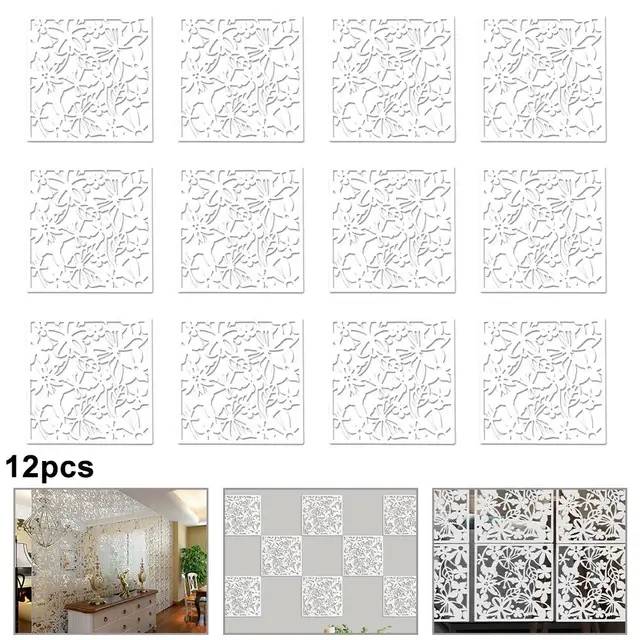 12Db-Es Függő Képernyő Partíció Elválasztó Panel Szoba Függöny Üreges Minta Naplószoba Szálloda Bary Art Dekoráció - Image 6