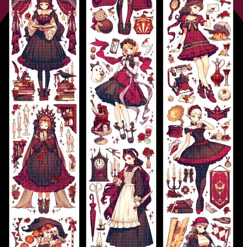 

1 Loop Little Witch Girl At Mid Night Gold Laser PET Tape