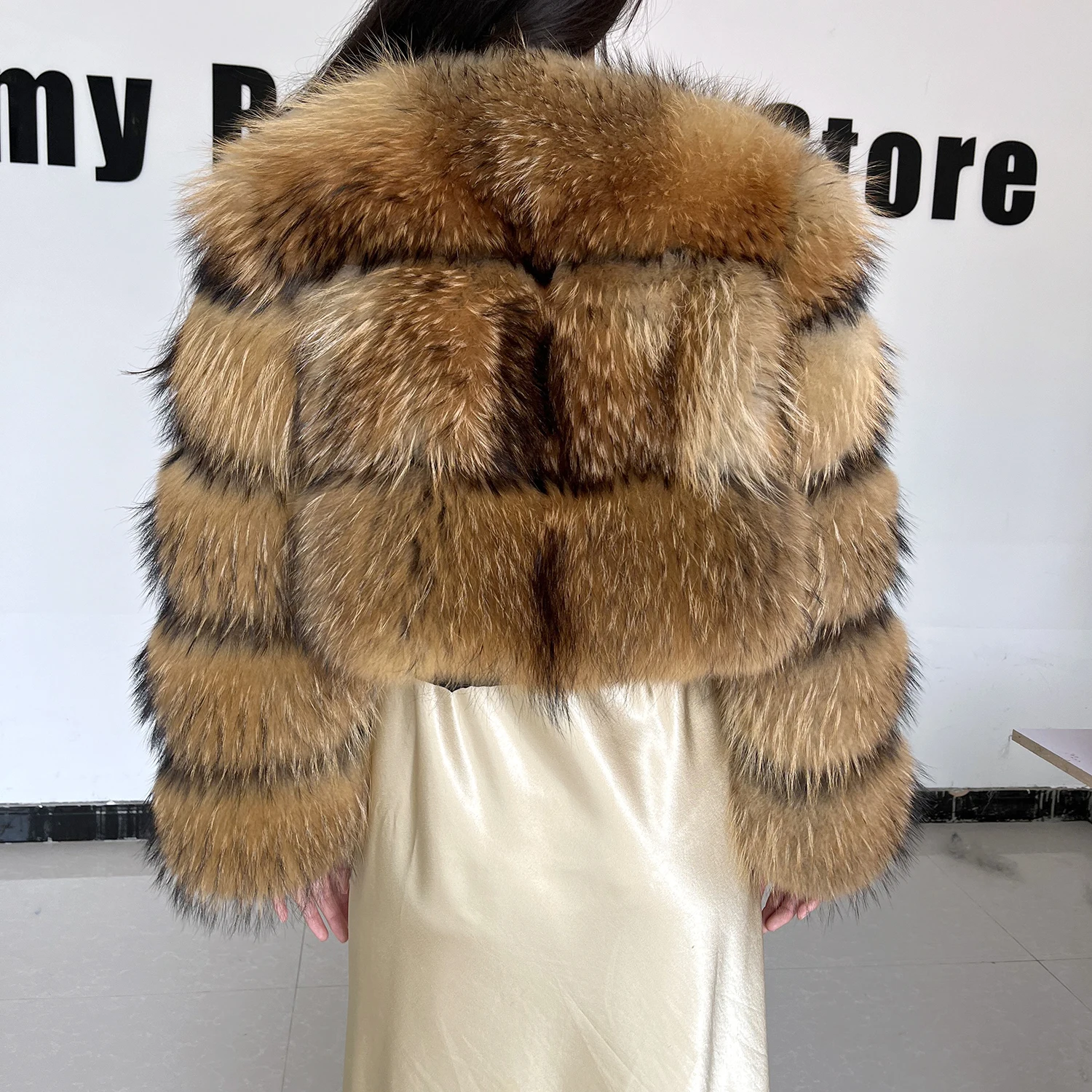 2026 New Style Real Fur Coat 100% Natural Raccoon Fur Coat Women