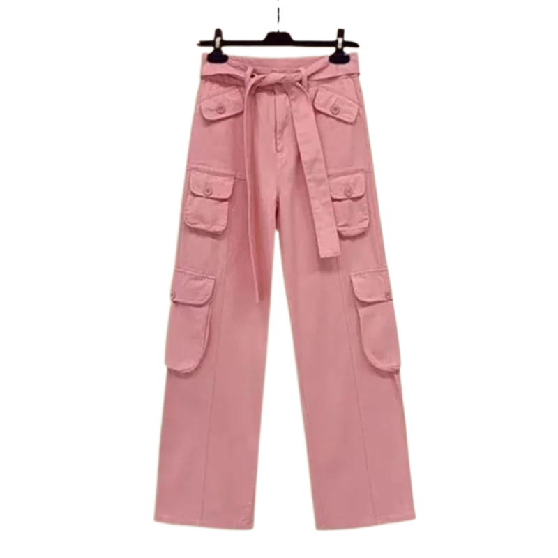 Women's Clothing Summer Outfits 2023 New Arrival Vintage Sweet Vest Versatile Shirt High Waist Cargo Pants Three-piece Fashion