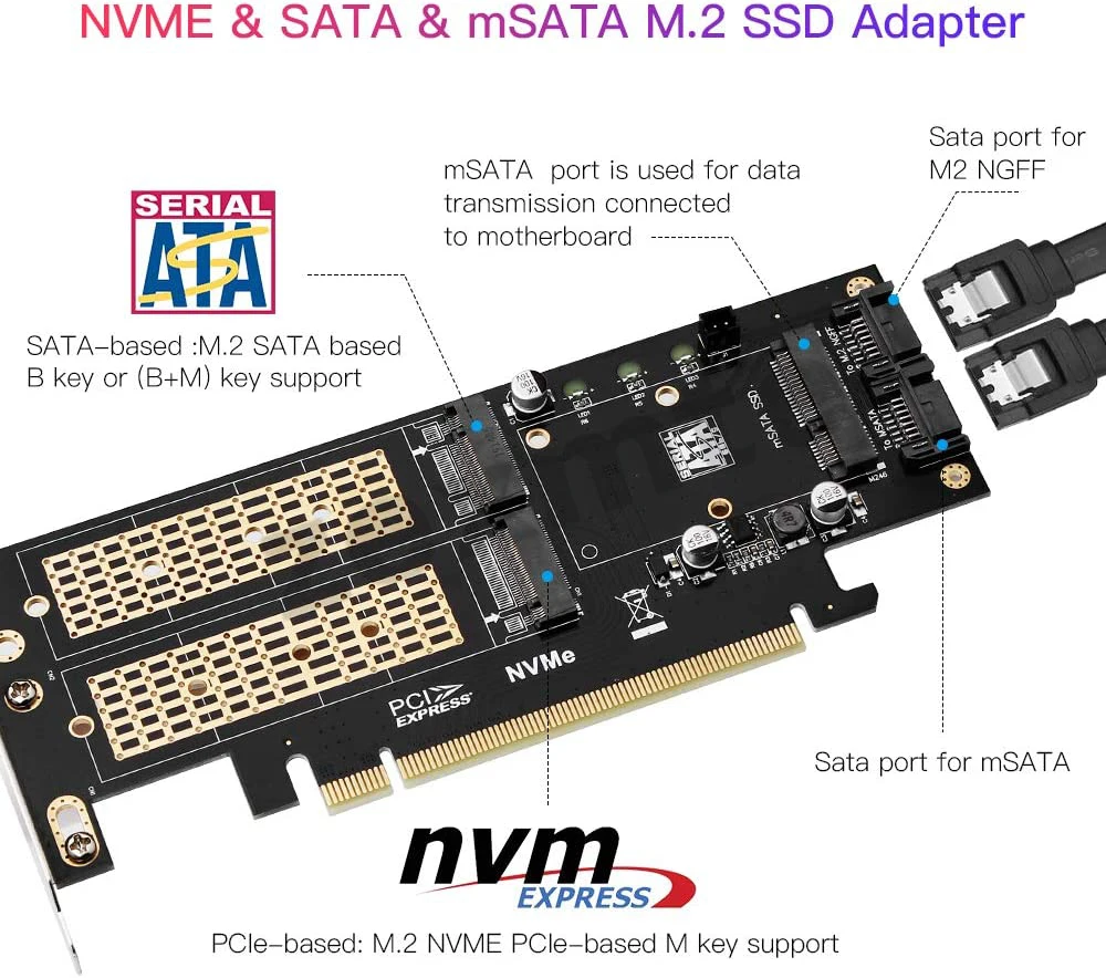 M To PCI Express M2 SSD NVME To PCIE X1 Adapter Card PCIE X1 To