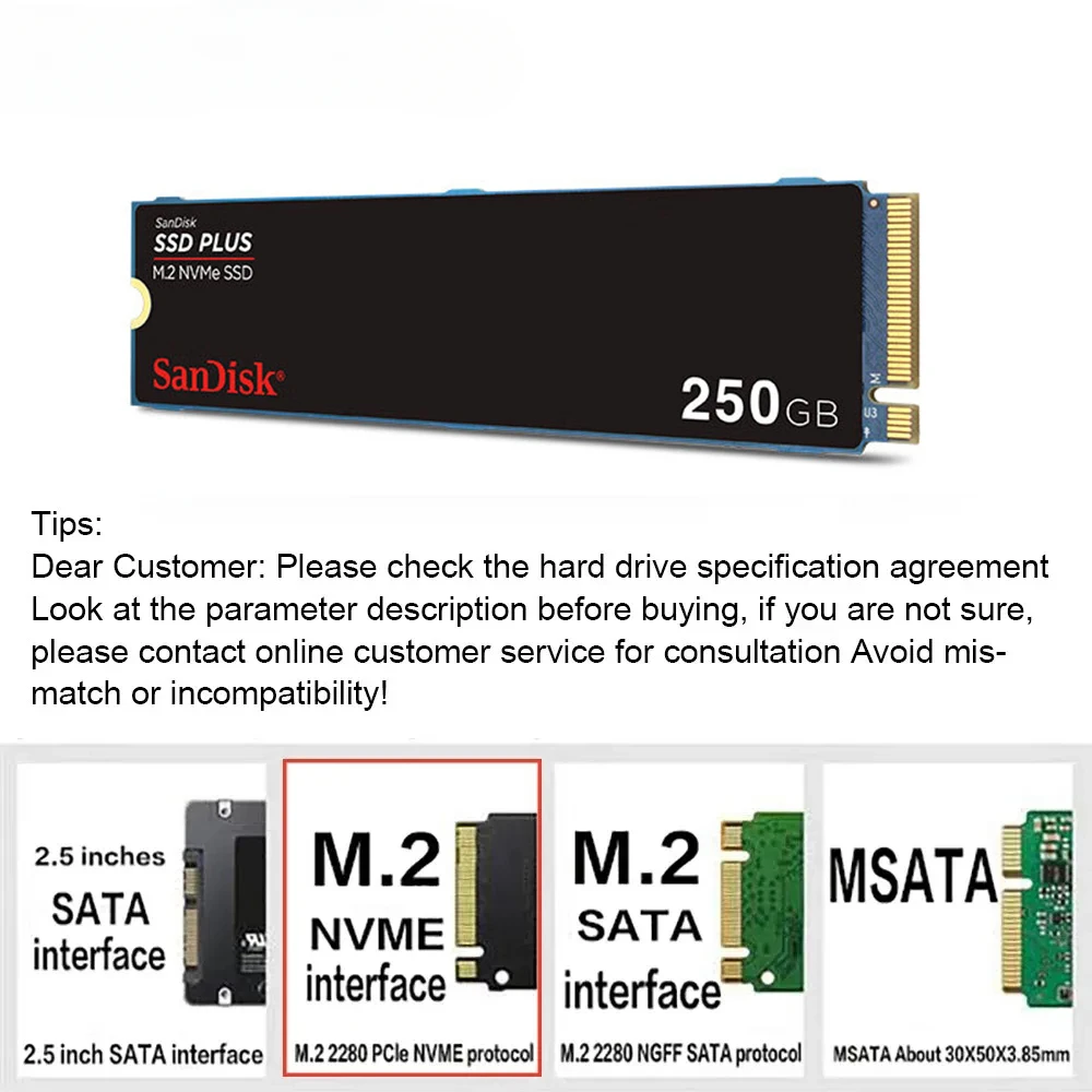 Sandisk SSD ÷ ͽƮ  ָ Ʈ ũ ϵ ̺, ũ Ʈ PC  M.2 NVMe, 250GB, 500GB, 1TB, 