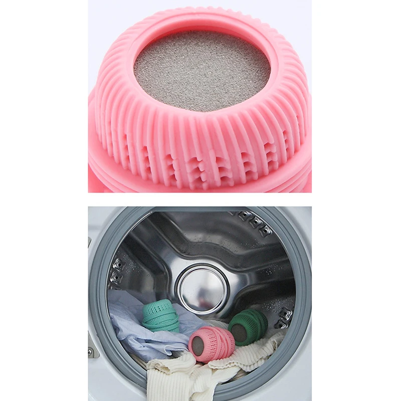Laundry Cleaning Ball Sponge Liquid-adding Decontamination Tpe Clothes Cleaner anti-winding Washing Capsules Machine Hair Remove laundry ball