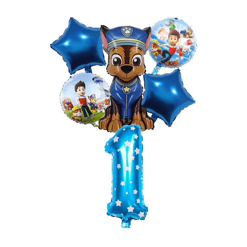 thumbnail image 1 of Decoración de cumpleaños de la Patrulla Canina, suministros para fiestas, manteles, vasos de papel, platos, vajilla nueva, juego de globos, telón de fondo, regalos de cumpleaños, 1 of 5