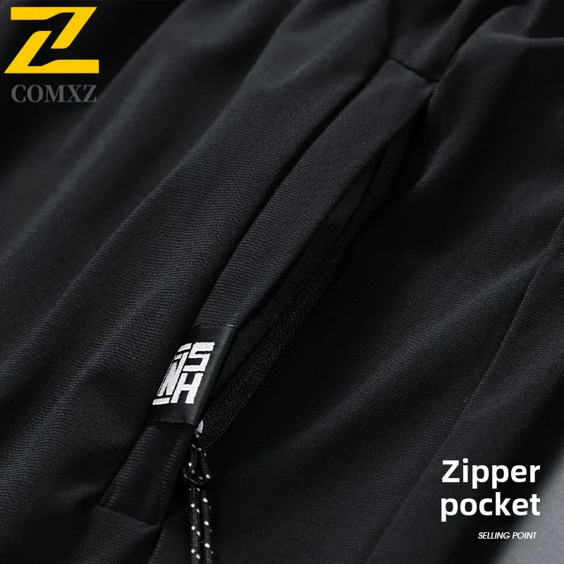 8xl Size Ice Silk Trousers Men's Spring Summer Fashion Drawstring Elastic Waist Straight Pants Casual Comfortable Jogging Pants 2