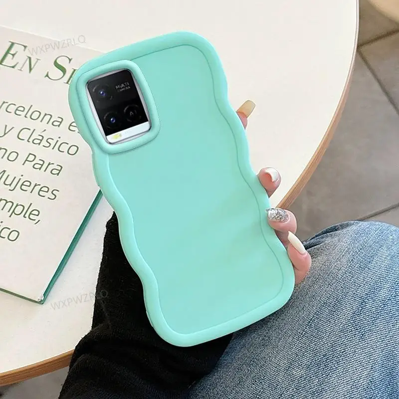 Solid Color Wave Silicone Shock-Absorbing Phone Case