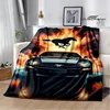 3D M-Mustang car logo Printed blanket Flannel Warm blankets Soft and comfortable blanket bed linings cubre cama Birthday Gift 1