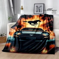 3D M-Mustang car logo Printed blanket Flannel Warm blankets Soft and comfortable blanket bed linings cubre cama Birthday Gift 1
