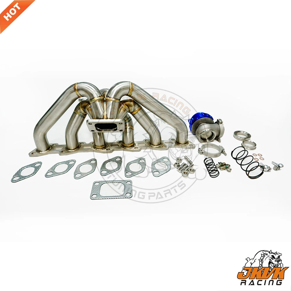 Jkvk Racing 3Mm Di Spessore Tubo Vapore Montaggio Superiore V-Band Turbo Collettore + 44Mm Wastegate Per 240Sx S13 S14 R31 R32 Rb20Det Rb25Det 89-99