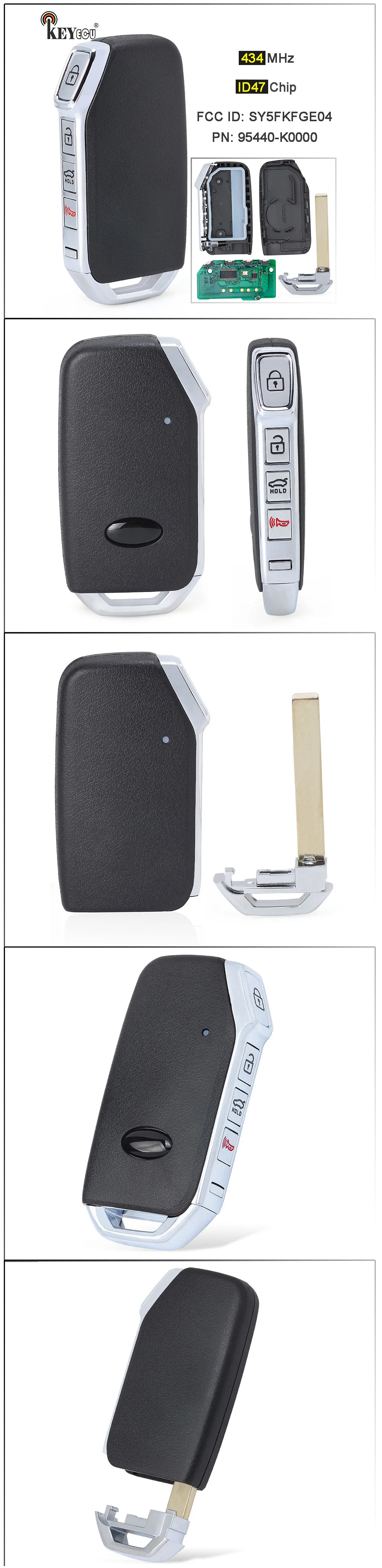 Keyforkess 434MHz ID47 Chip FCC ID: TQ8-FOB-4F15 PN: muslimsmart Remote Key Remote Key Fob per KIA Stinger 2017 2018 2019 - S9efc47a5a03e4bd6905bfc7be5f87898c