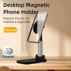 Magnetic Flexible Adjustable Foldable Portable Phone Stand with Secure Clip (Black)
