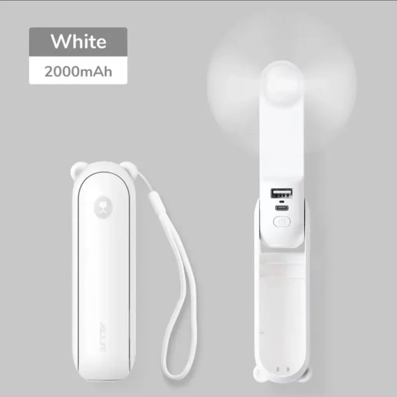 Mini Fan 2 IN 1 Hand Fan Portable USB Rechargeable Small Pocket mini fan rechargeable Battery Operated with Lighting