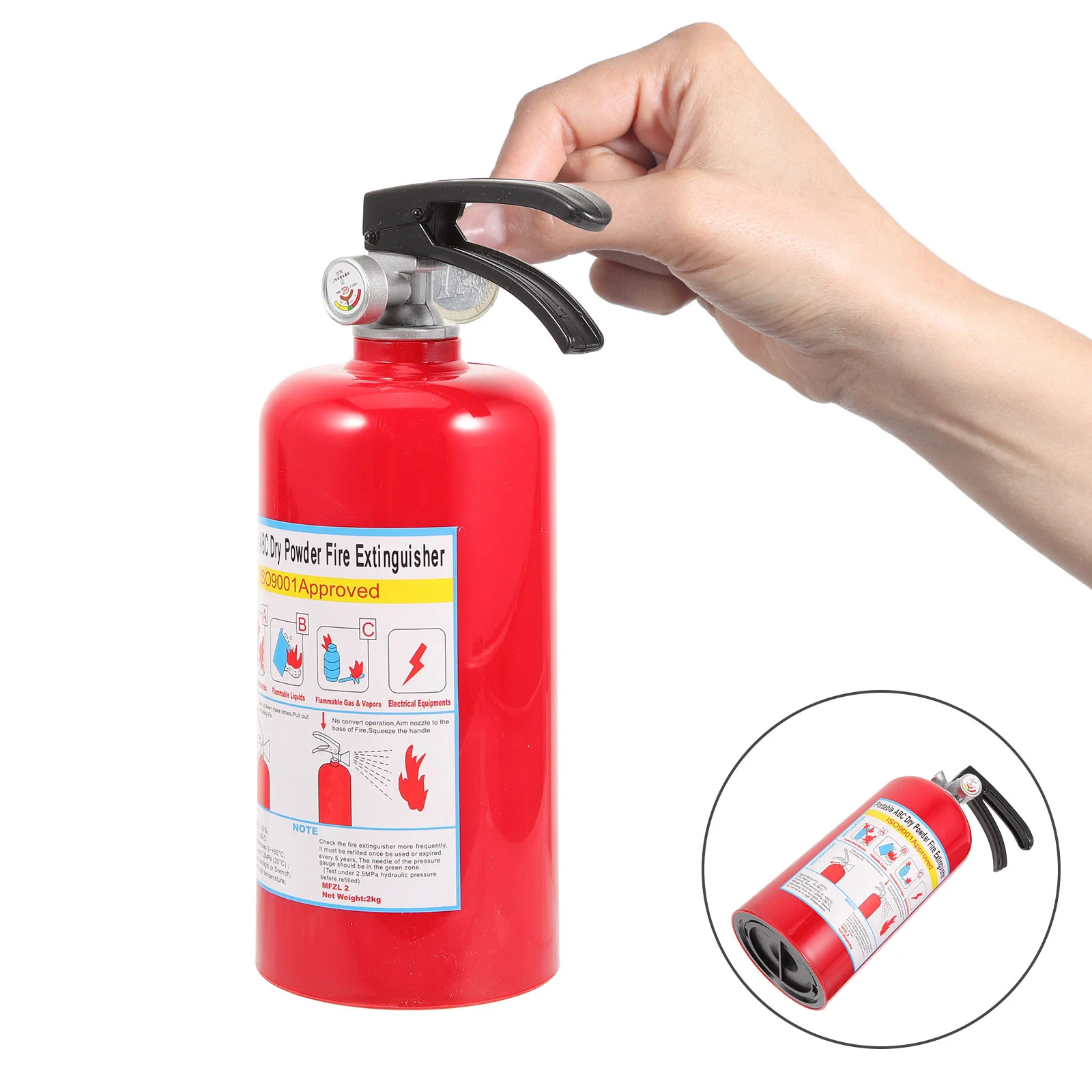 Fire Extinguisher Shape Coin Bank Kids Piggy Bank Boys Girls Money Saving Box Aluminum Alloy Home Decor Storage Container 4