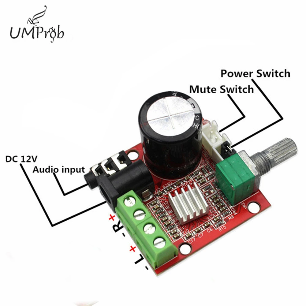 Mini placa amplificadora de Audio estéreo, módulo de clase de doble canal, 12V, Hi Fi, 2x10W|Circuitos integrados| AliExpress