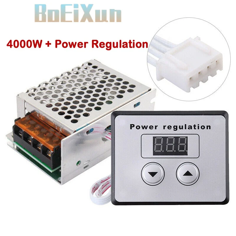 

4000W 220V AC SCR Voltage Regulator Dimmer Electric Motor Speed Temperature Controller + Digital Meters For Water Heater Motors