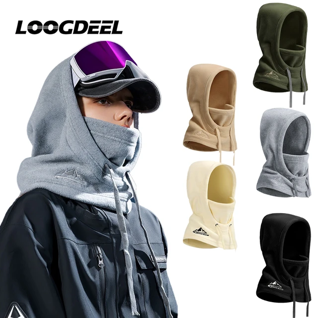 LOOGDEEL Winter Full Face Mask Fleece Skiing Balaclava Neck Warmer