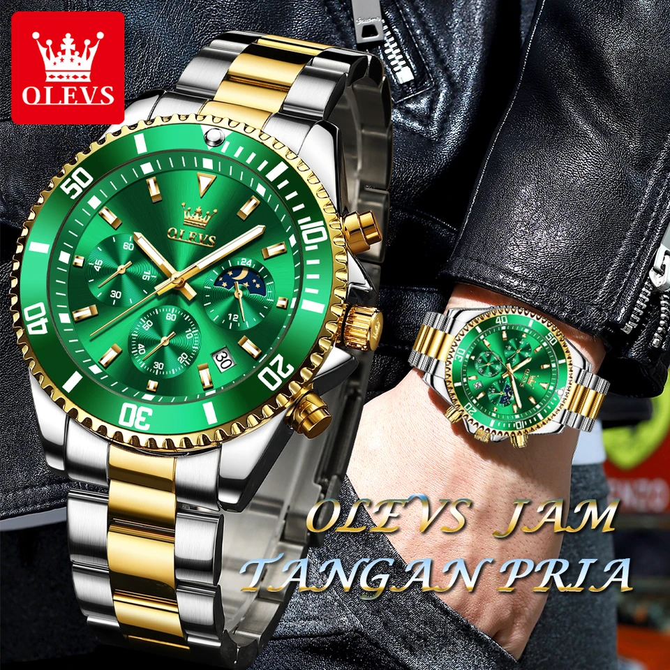 Orologi da uomo originali di marca OLEVS Orologio meccanico completamente automatico luminoso Impermeabile fasi lunari stellato multifunzionale 1511 Orologi da uomo originali di marca OLEVS Orologio meccanico completamente automatico luminoso Impermeabile fasi lunari stellato multifunzionale 1511