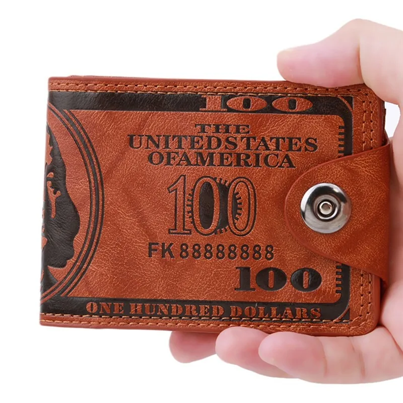 Leather Men Wallet Dollar Price Wallet Casual Clutch Money Purse Bag Credit Card Holder Fashion New Billetera Hombre