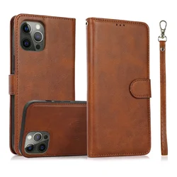 Premium 2-in-1 Magnetische Flip Leren Portemonnee Hoes met Kaartsleuf & Afneembare Cover