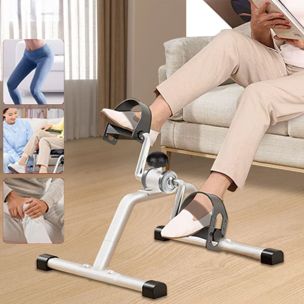Portable Pedal Exerciser Static Bicycle Trainer Mini Exercise Bike Static Pedals Exercise Leg Training Indoor Fitness Equipment