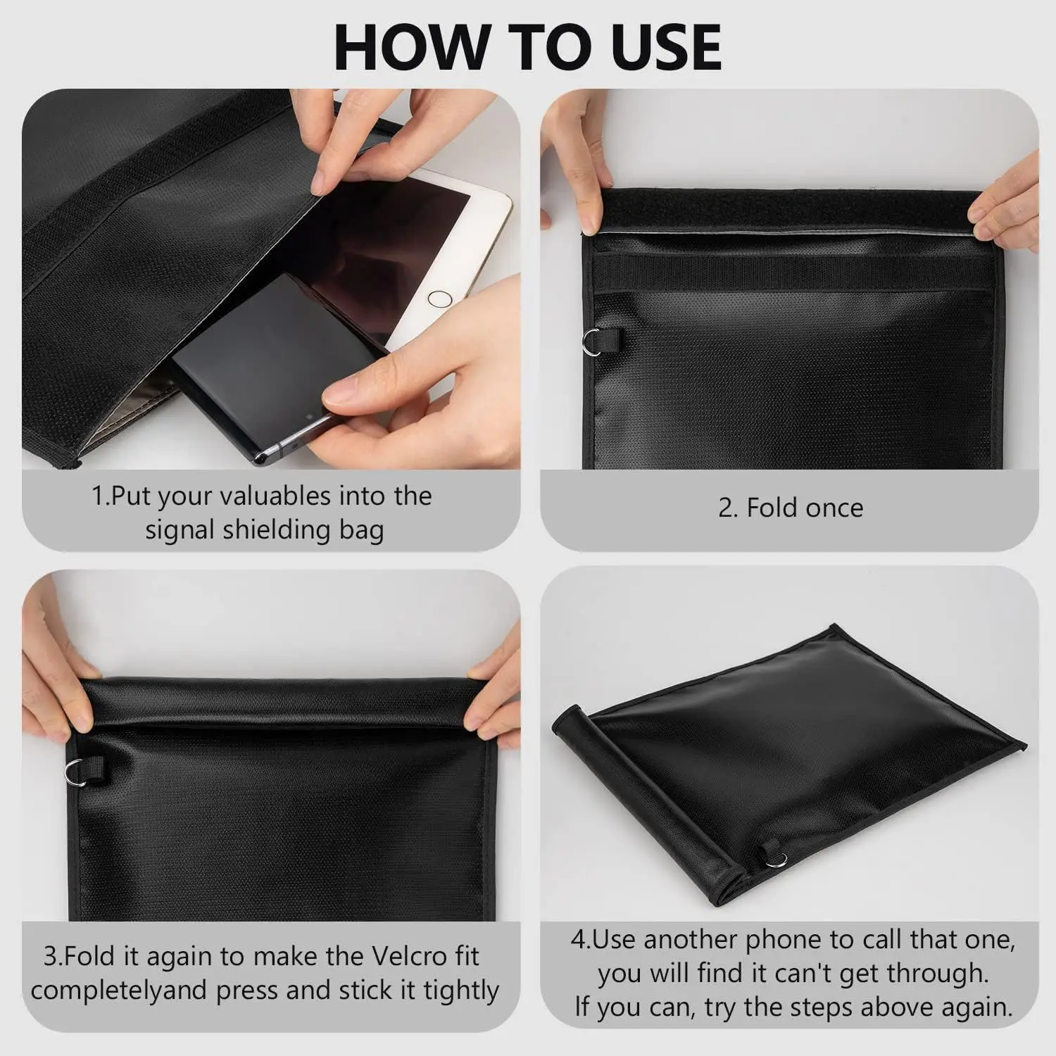 Signal Blocking Faraday Bag - Waterproof & Fireproof Anti-Theft Pouch