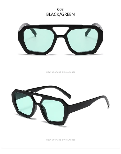 Moda wielokątne okulary przeciwsłoneczne z podwójnym