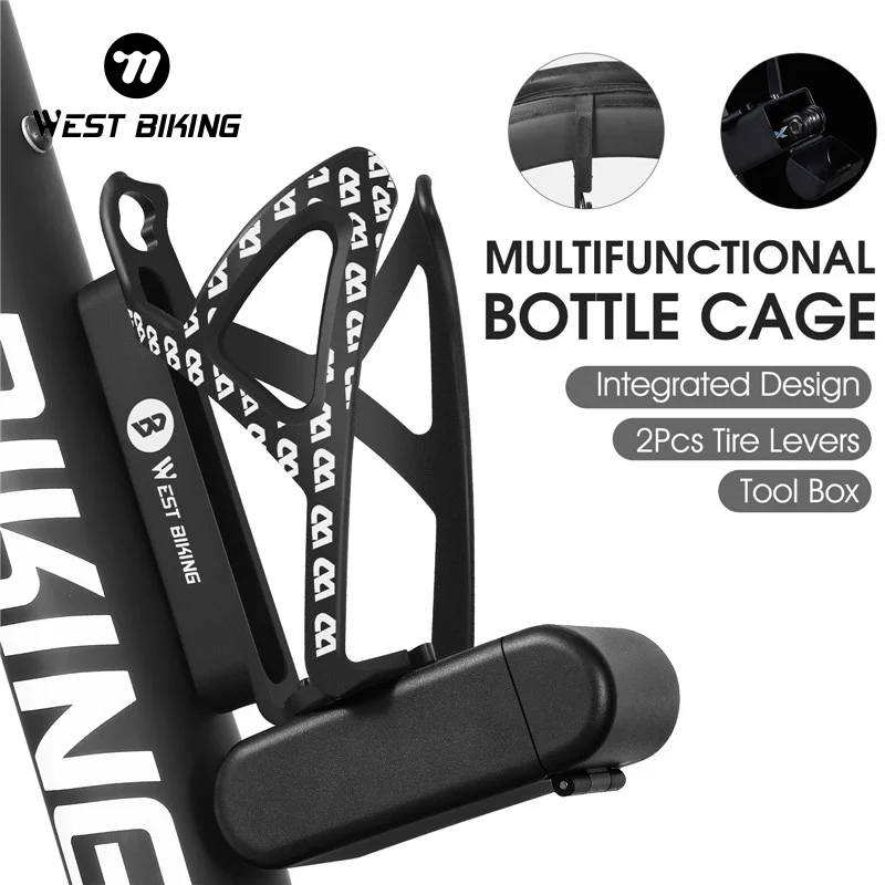 WEST BIKING Bike Water Bottle Holder Nylon Lightweight 3 In 1 Multifunctional Bottle Cage For MTB Road Bike Cycling Accessories