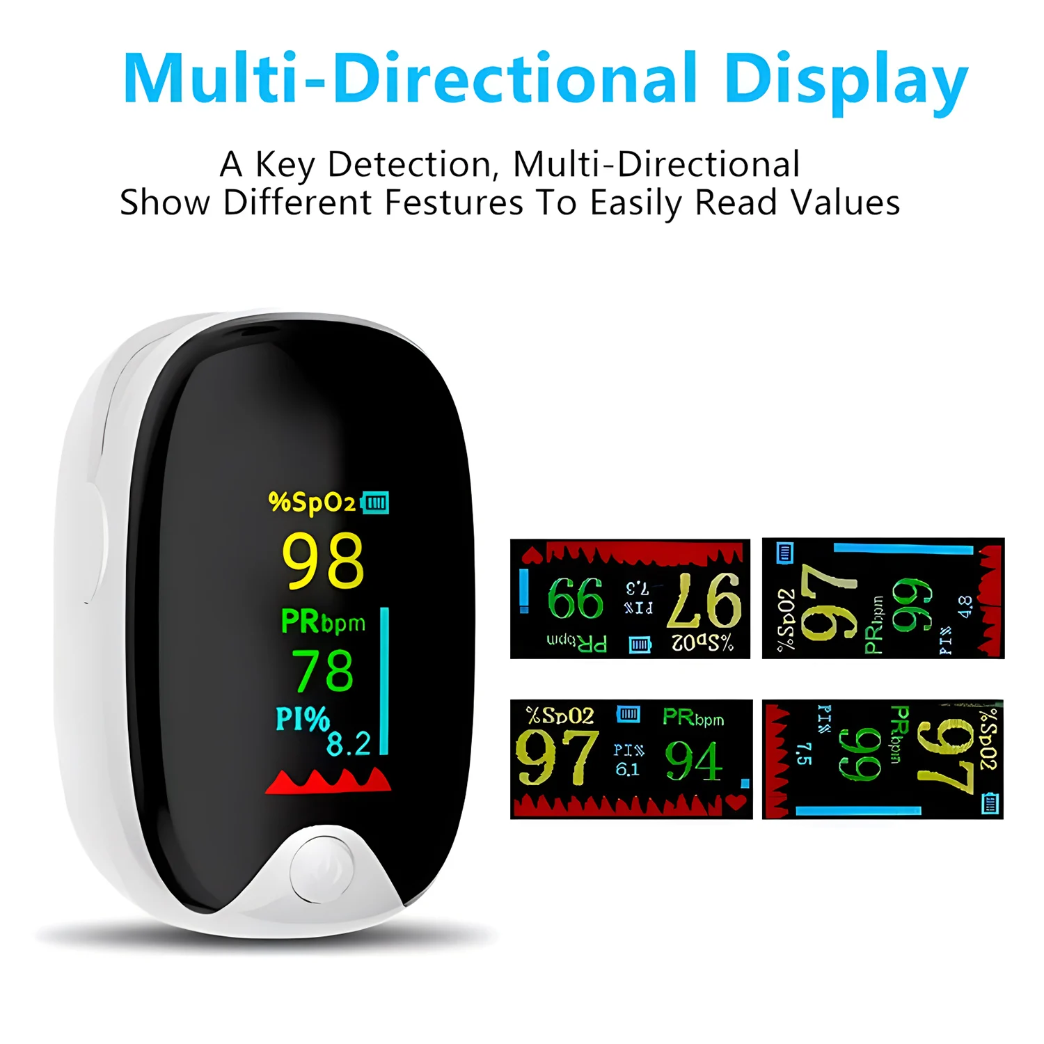 Finger Pulse Oximeter SPO2 Blood Oxygen Saturation Heart Rate Monitor
