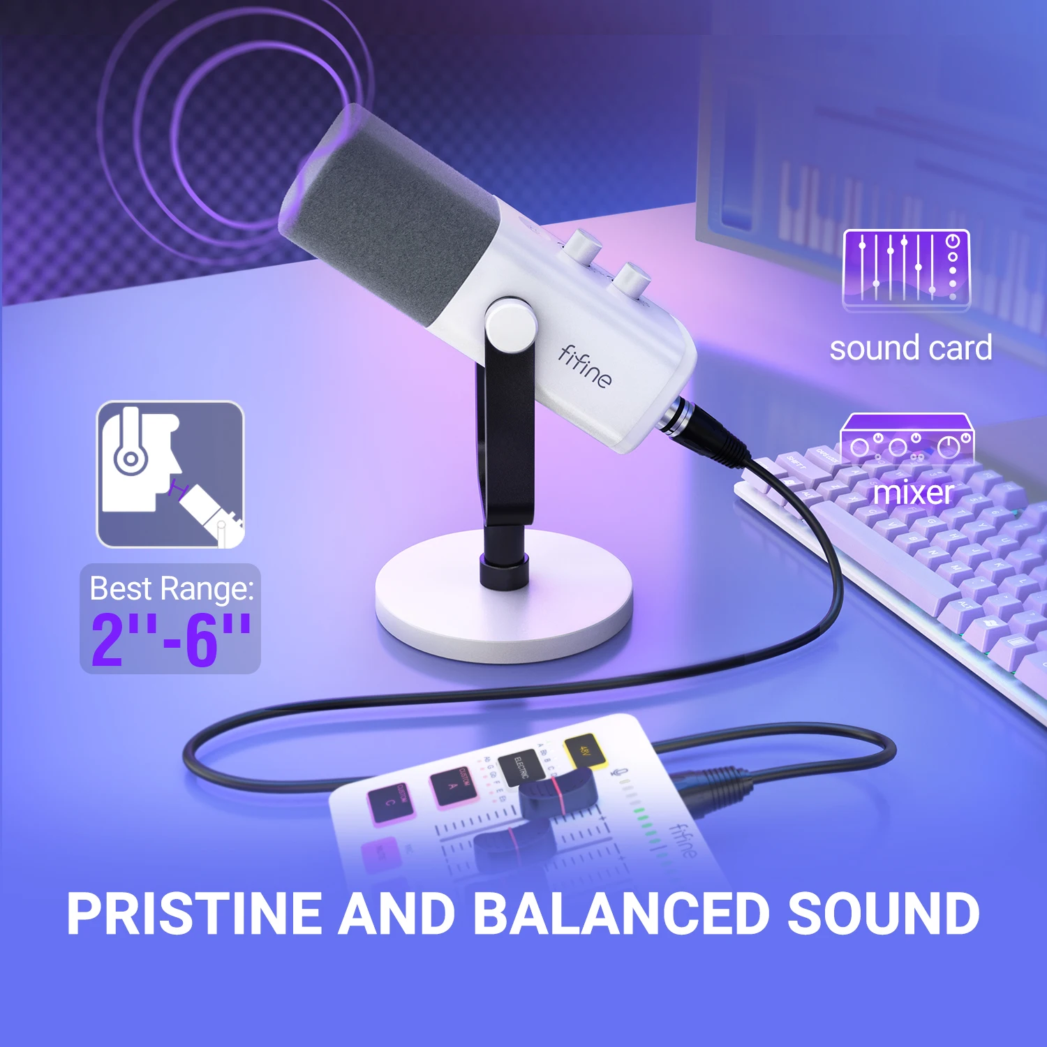 FIFINE XLR/USB 다이나믹 마이크헤드폰 잭/RGB/음소거 포함,스트리밍 게임 녹화용 마이크 PS4/PS5 Ampligame AM8W