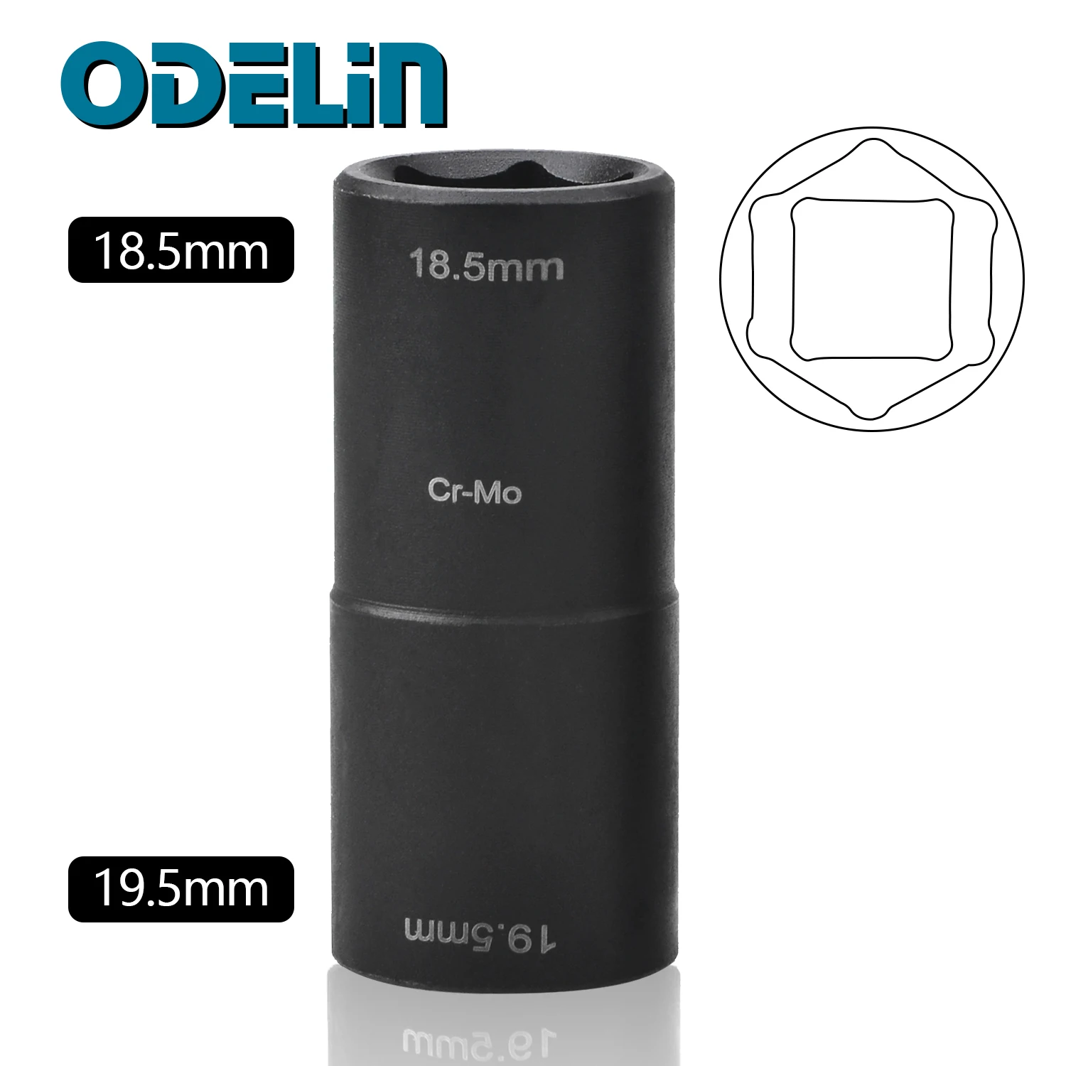

1PC 1/2 in. Drive 18.5mm x 19.5mm Impact Flip Socket