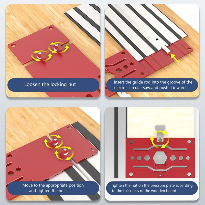 New Track Sawing Square Guide Rails Clamps Woodworking 90 Degree Guide Positioning Plate Circular Sawing