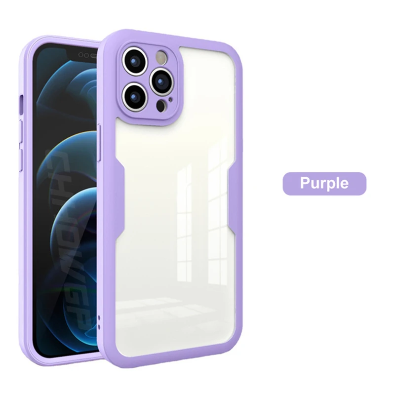 360 Double Front Screen Film Hard Back Case für iPhone 14 13 12 11 Pro Max X XR XS Max 8 7 Plus Silikon Klar Transpare_voghion.com