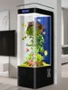 yj9 Free Shipping Vertical Integrated Fish Tank Living Room Small TV Cabinet next to Aquarium Change Water