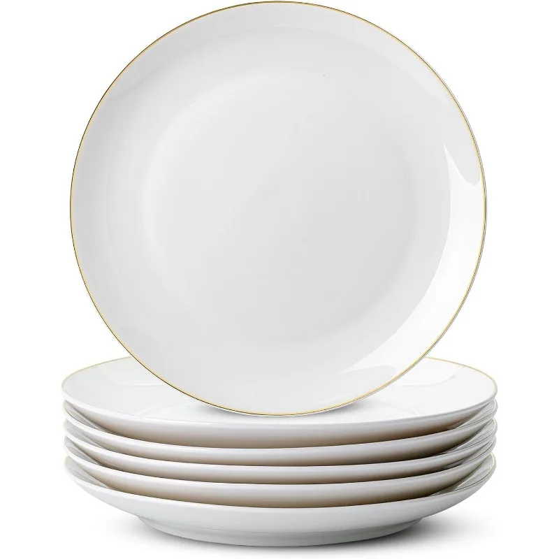White Porcelain Dinner Plates, Set of 12, 10.5", White Dishes, Porcelain Dinner Plates, Plate Set for 12