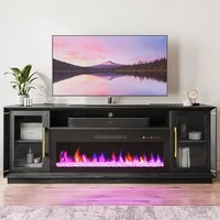 74" TV Stand with 42" Touchscreen Fireplace Entertainment Center with Storage Modern Design Sturdy Construction Easy Assembly 2