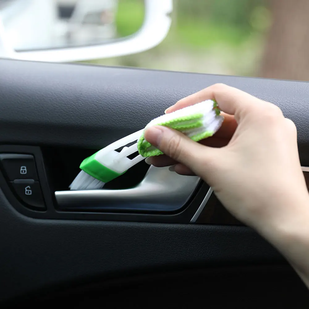 Double Ended Car Air Conditioner Vent Slit Cleaning Brush Dashboard Detailing Blinds Keyboard Dust Cleaner Brushes Car Cleaner Air Vent Cleaning Brush Car Cleaning Accessories
