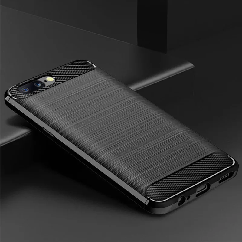 Matte Silicone Case for Oneplus 5 1+5 TPU Shockproof Carbon Fiber Soft Back Cover For One Plus 5 Anti-knock frosted case 6
