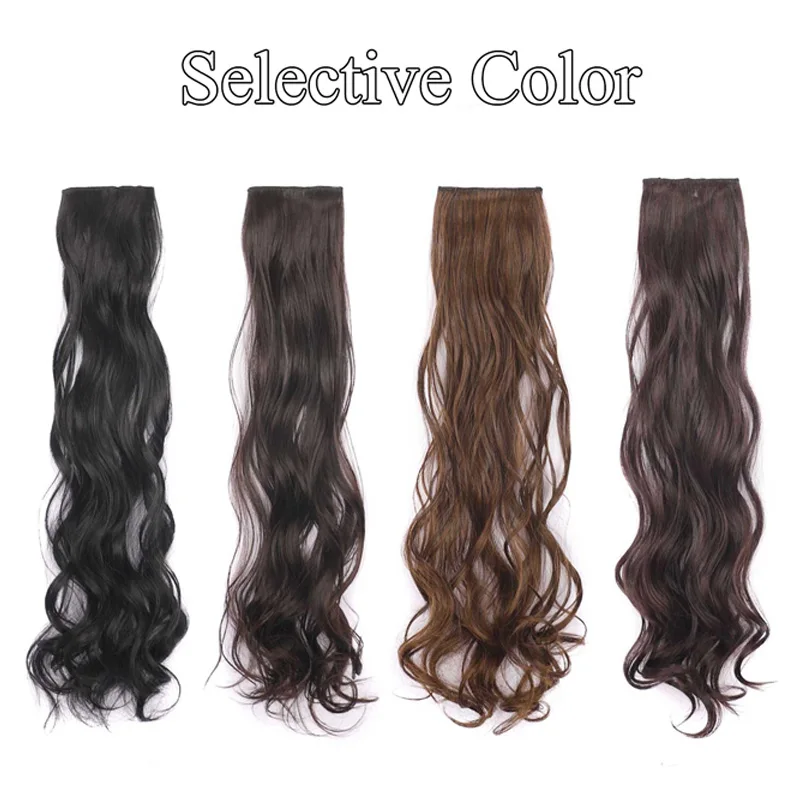 Synthetic 3Pcs/Set Clip In Hair Extensions40cm Long Curly Thick Hairpieces For Women Full Head Hair Pieces Natural Fake Hairs