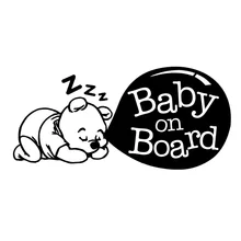 

"BABY ON BOARD" Cute Cartoon Car Sticker Tail Warning Logo Decals 17.8*8.4CM