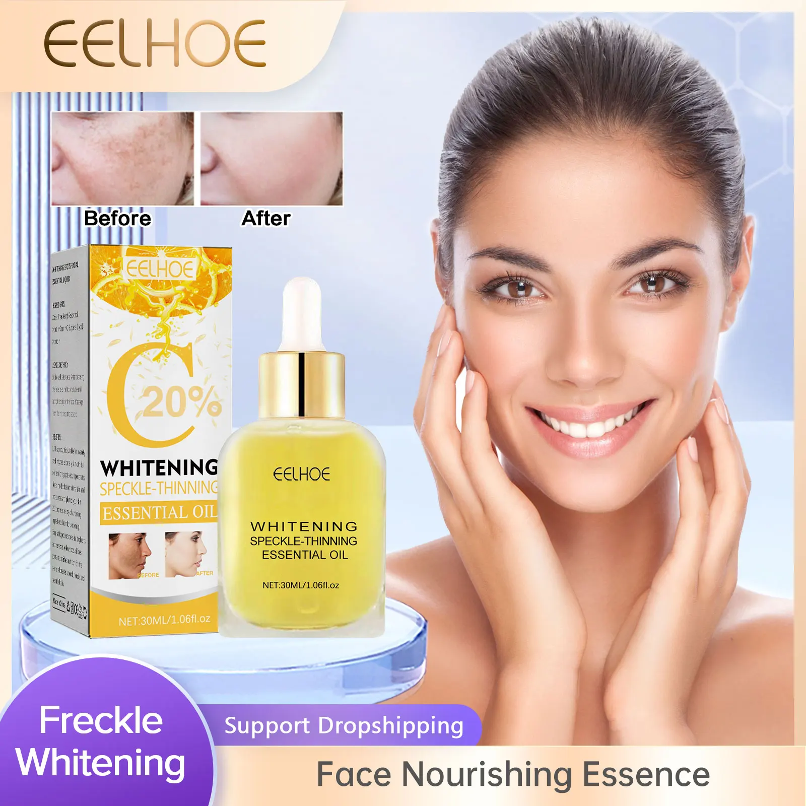 Whitening Freckle Serum Melanin Correcting Fade Pigment Remove Melasma Moisturizing Dark Spot Brighten Beauty Skin Care Essence