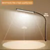 A LED Desk lamp with Clamp, Eye-Caring Clip on Lights for Home Office, 3 Modes 10 Brightness, Long Flexible Gooseneck,Metal 4