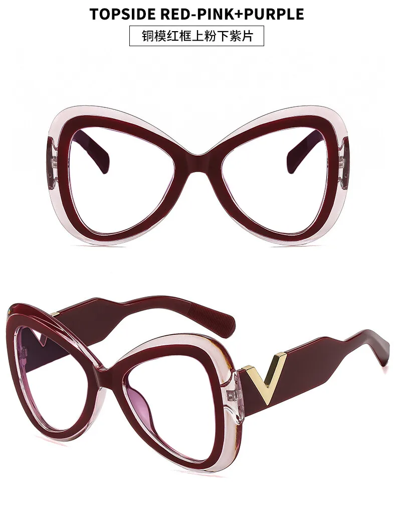 CCspace Women's Full Rim Butterfly TR 90 Alloy Reading Glasses - Image 3