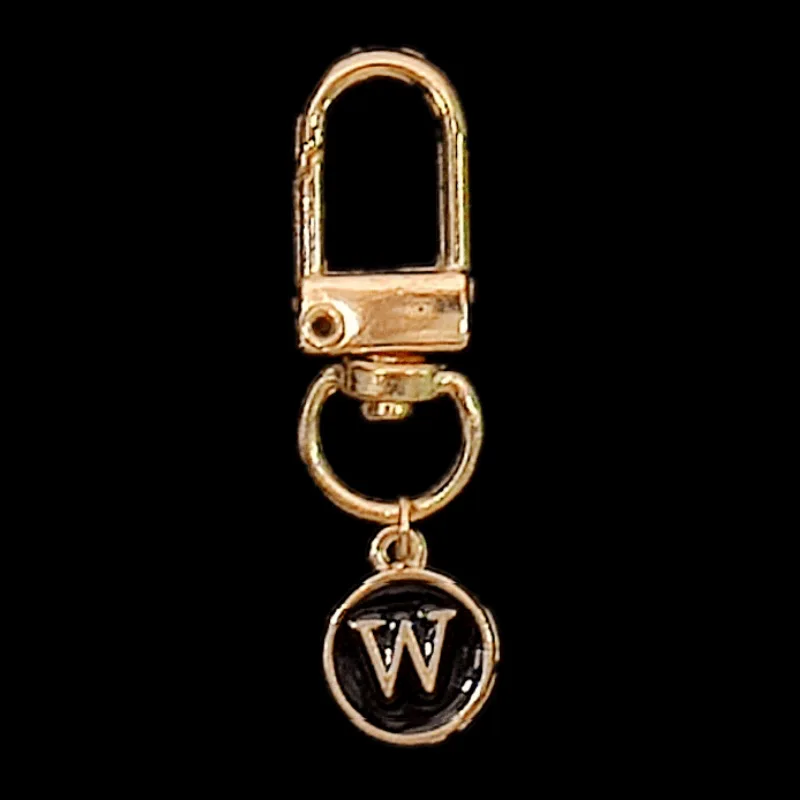 Modischer DIY A-Z Buchstaben-Schlüsselanhänger, süßer Liebes-Taschenanhänger, Schlüsselring, 26 Alphabet-Initialen-Anhänger, Metall-Accessoires, Geschenk – Detail 26