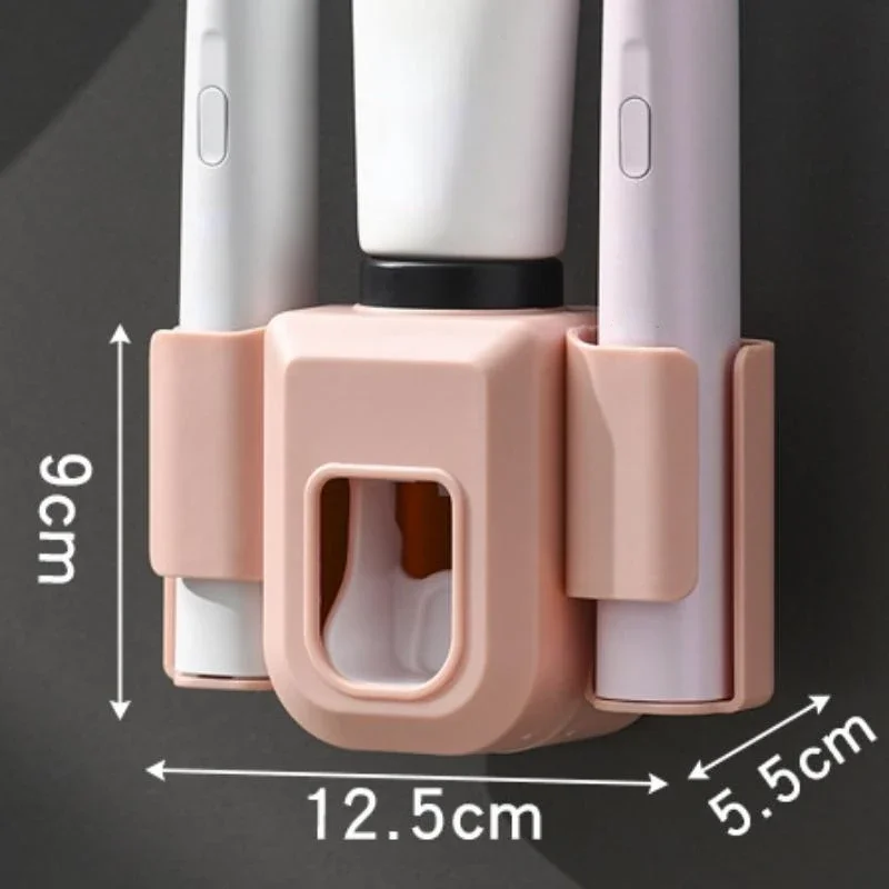Toothbrush Holder Double Hole Wall Toothbrush Organizer Toothpaste Stand Toothpaste Squeezer Bathroom Accessories ba&ntilde;o banheiro