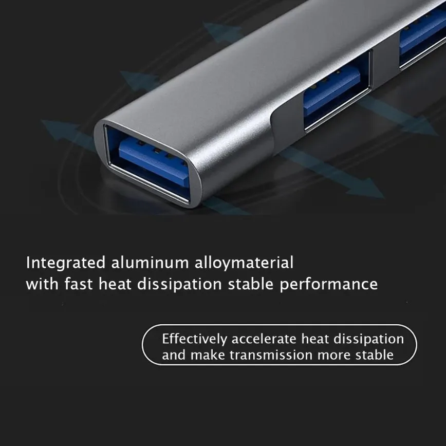 High-Speed 4-in-2 USB Type-C Hub with Enhanced Data Transfer