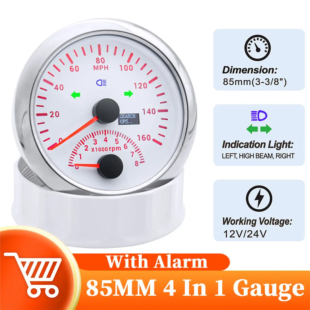 52mm/2in gps tacho lcd geschwindigkeitsmesser kilometerzähler  kilometerstand kilometerzähler für motorrad boot 12v 24v