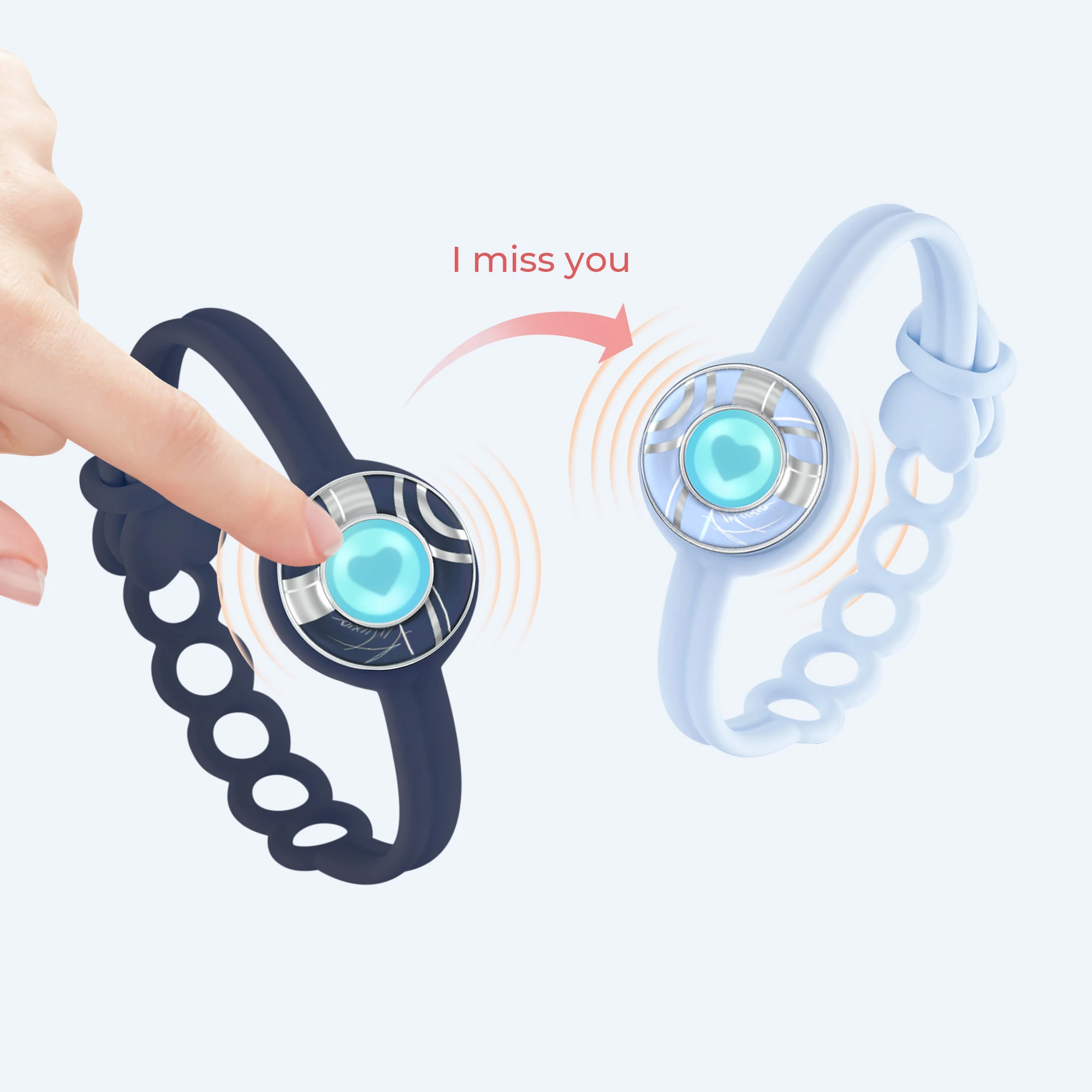 TOTWOO Long Distance Touch Bracelets for Couples, Vibration and