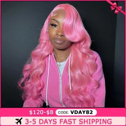 Pink Transparent 13x6 13x4 Lace Front Wig Body Wave 250 Density Remy Human Hair Wig Colored 613 Wigs For Women T Part Lace Wig
