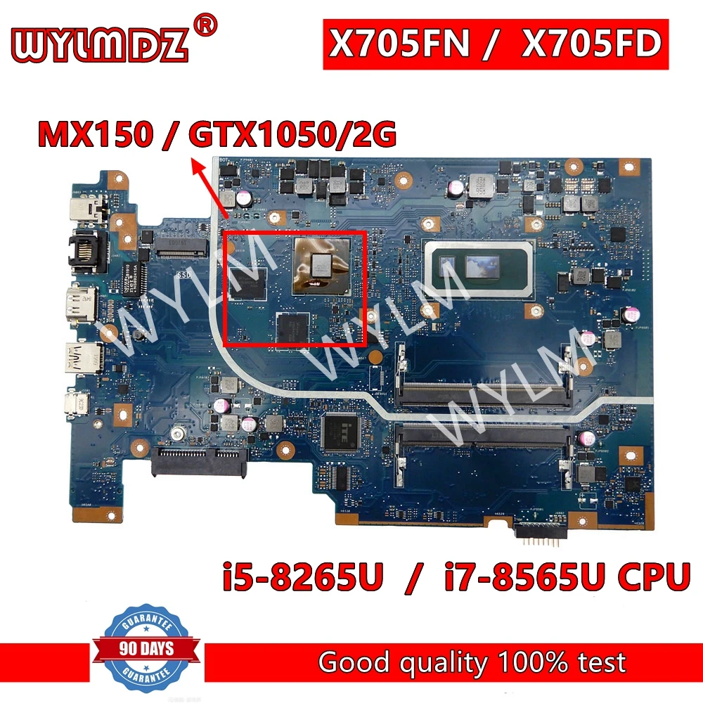 X705FD i5/i7 8th CPU GTX1050/MX150 GPU Laptop Motherboard For Asus X705FD X705F N705F N705FD X705FN Notebook Mainboard Tablet