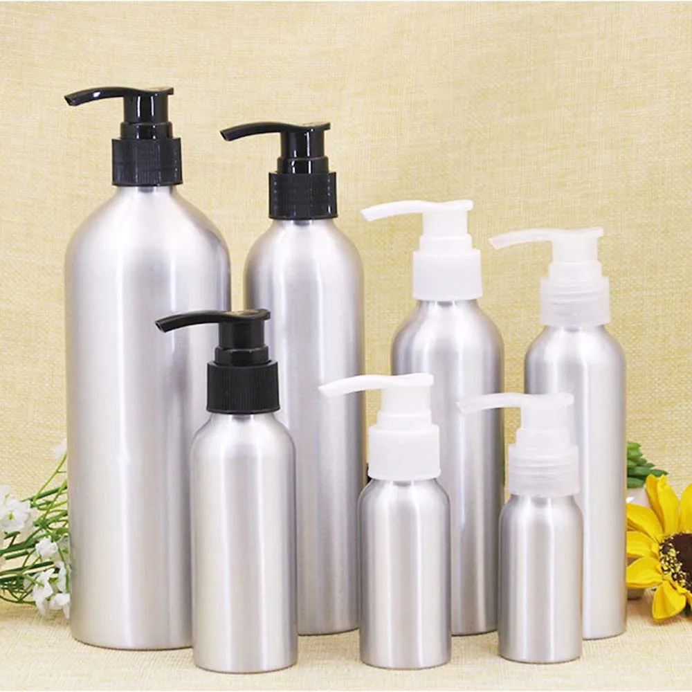 Portable Empty Makeup Shampoo Hairdresser Aluminum Bottle Hand Pump Lotion Bottle Pressing bottle Refillable Bottles Gel Bottle